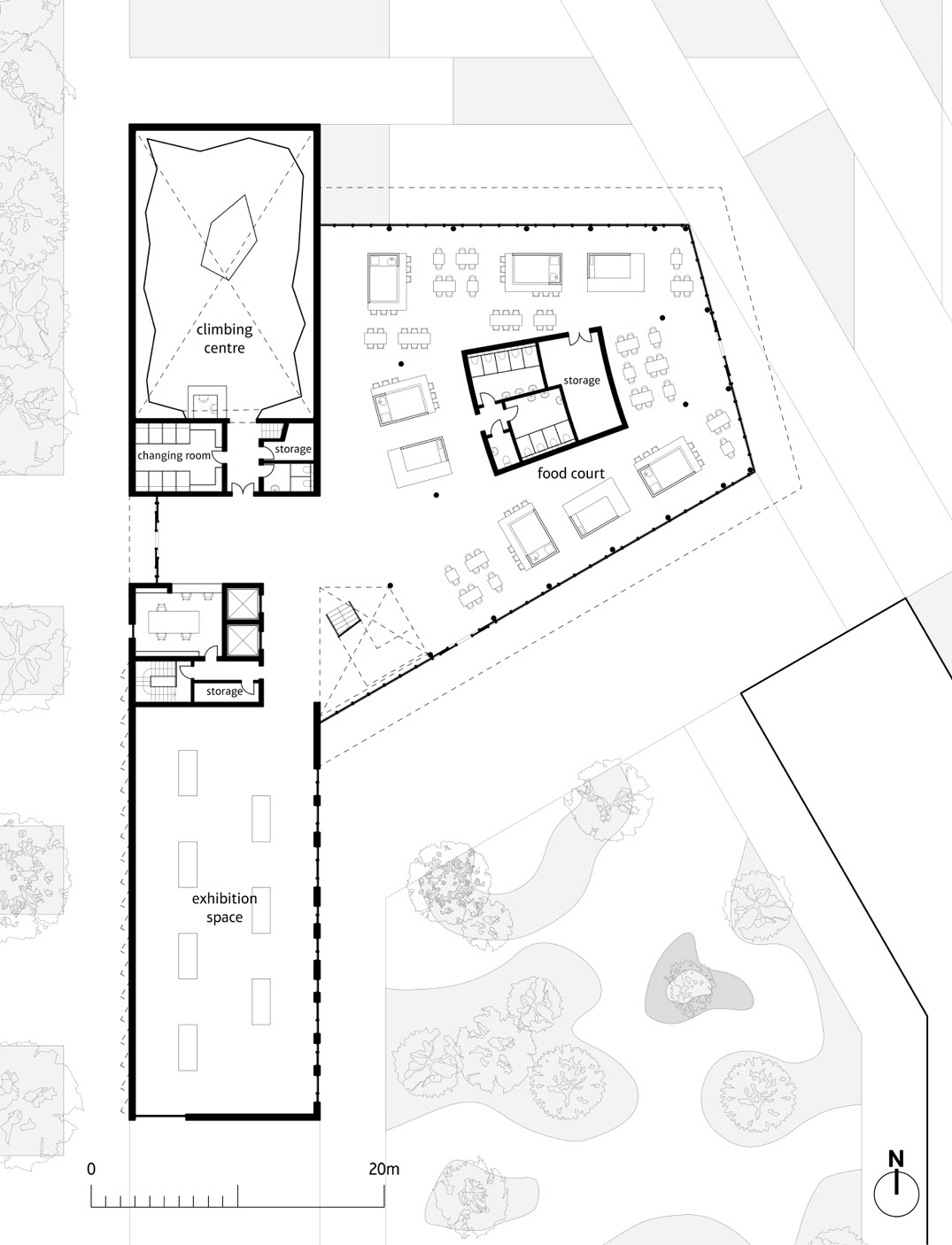 Foro:  ground floor plan of the cultural centre  |  Jacob Bley Griffiths