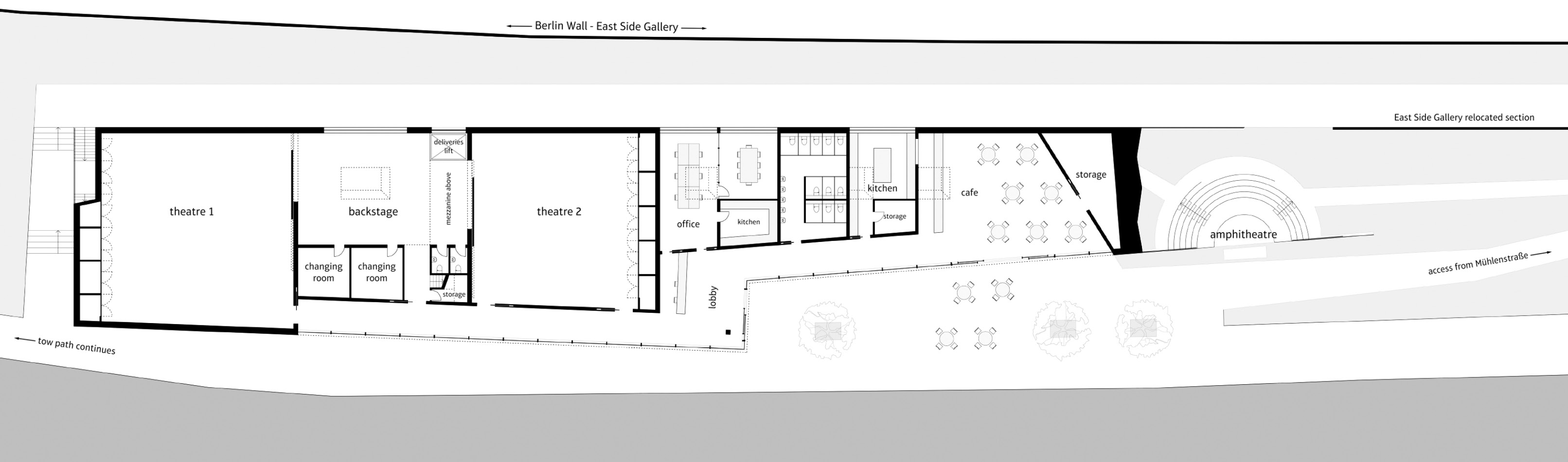 Theater Der Kunst: ground floor plan  |  Jacob Bley Griffiths
