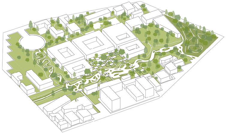 Innovation District: green spaces diagram  |  Jacob Bley Griffiths