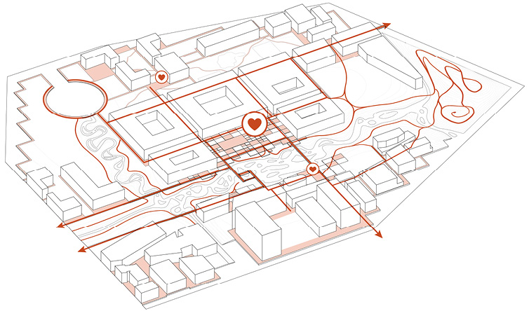 Innovation District: circulation diagram  |  Jacob Bley Griffiths