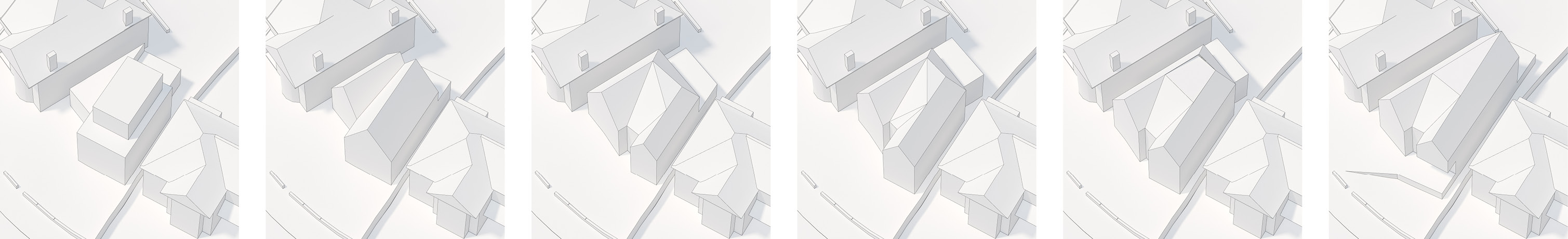 Wedge House: massing progression  |  Jacob Bley Griffiths
