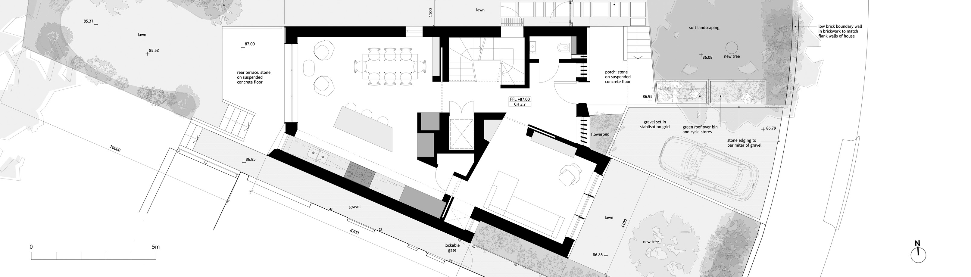 Wedge House: ground floor plan  |  Jacob Bley Griffiths